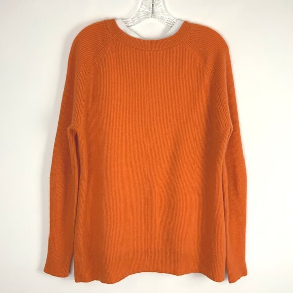 Cinq à Sept Orange 100% Cashmere White T-Shirt Layered Knit Sweater Sz M - Picture 7 of 16